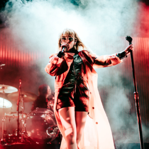 Lauren Mayberry performing at the white oak music hall