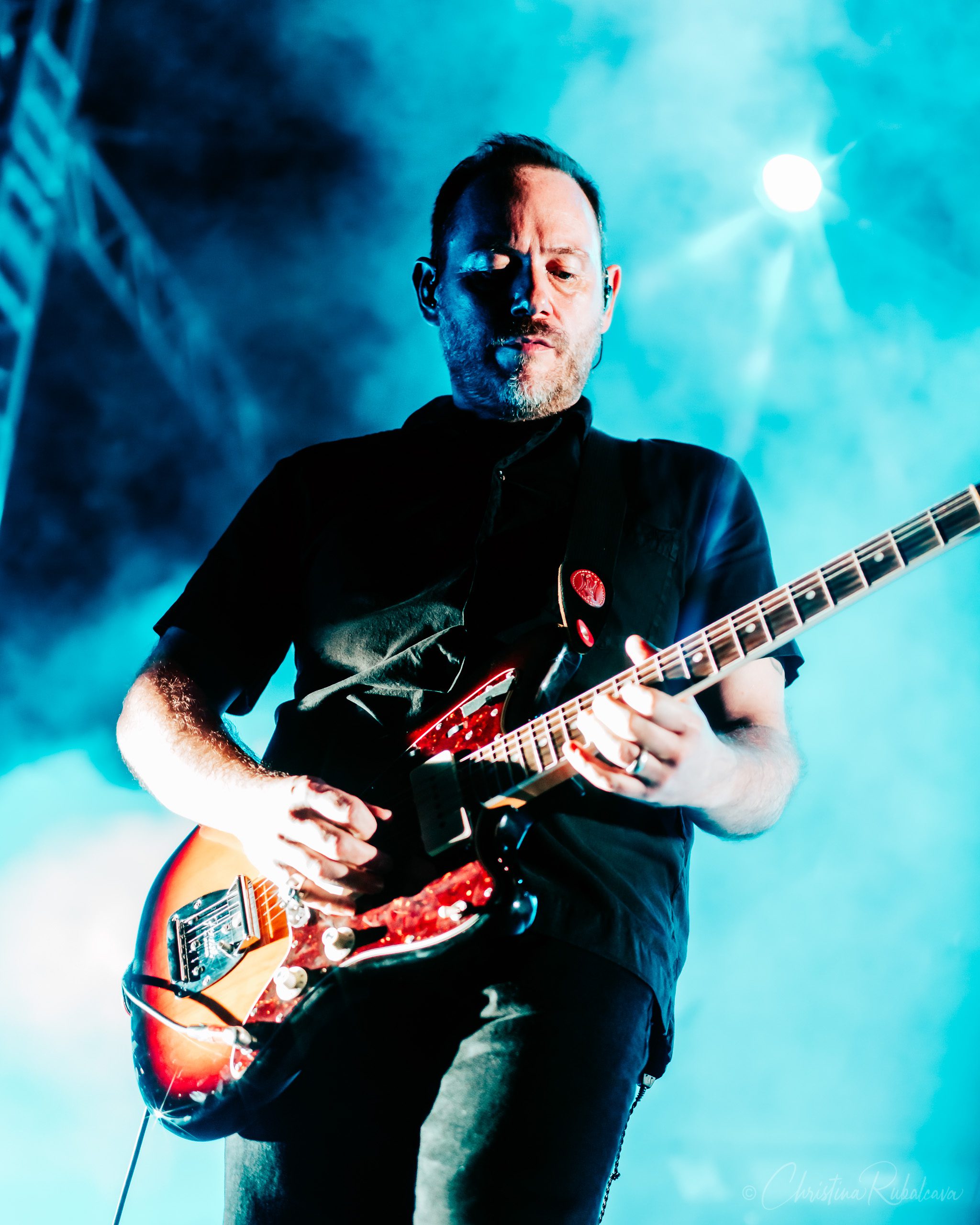 Iain Cook of Chvrches performing at The White Oak Music Hall