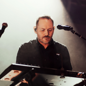 Iain playing the synth