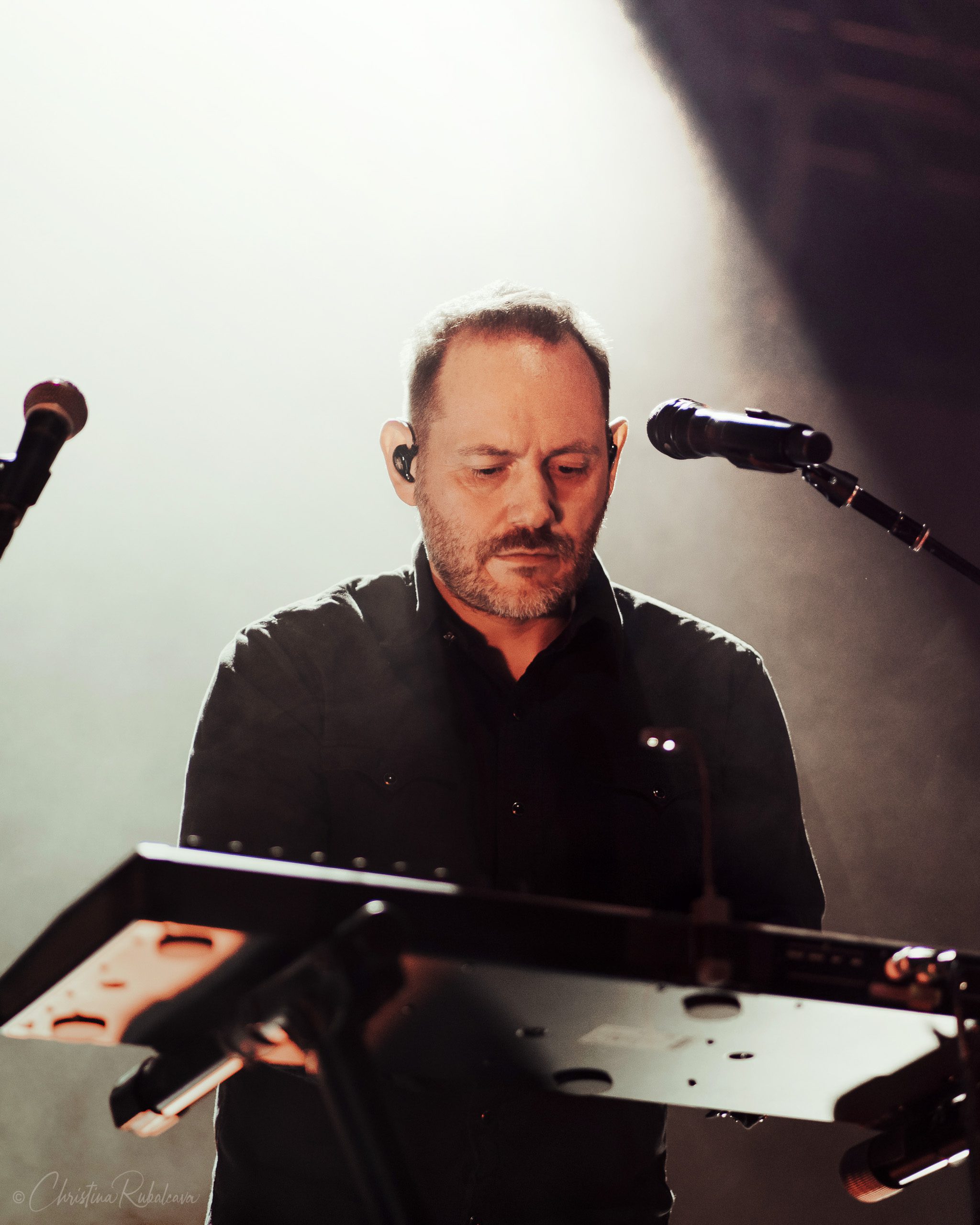 Iain playing the synth