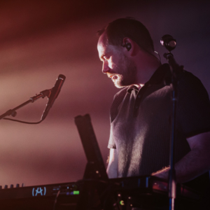 Iain Cook of Chvrches performing at The Masonic Lodge at Hollywood Forever.