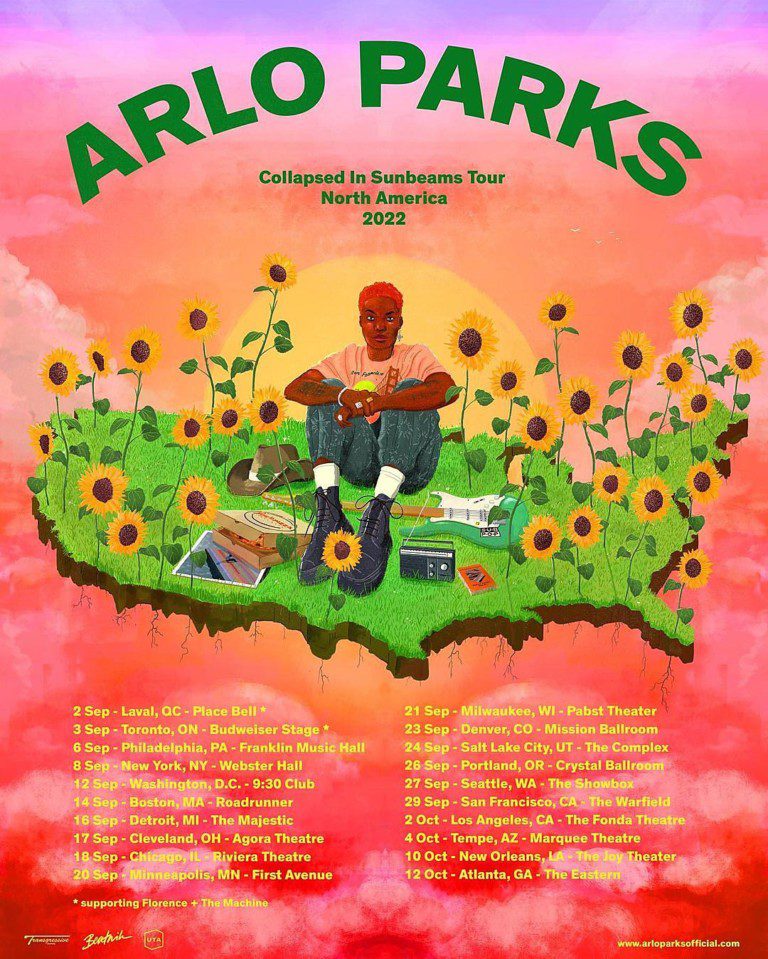 Arlo Parks poster with tour dates