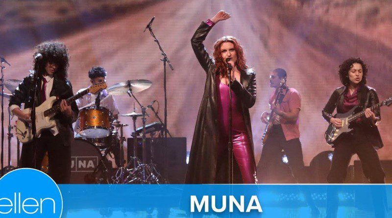 The Band Muna performing on the Ellen show