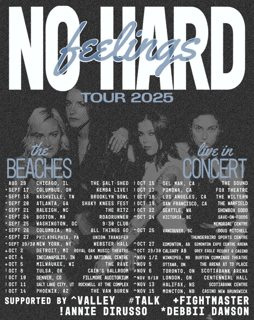 poster with the beaches band tour dates