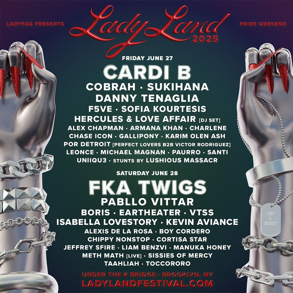 poster of the the Ladyland fest lineup